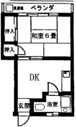 スリービーマンション 1DKの間取図画像