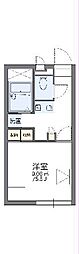 レオパレスシリウス 202 2階1Kの間取り