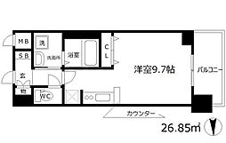 グランカーサ梅田北 ワンルームの間取図画像