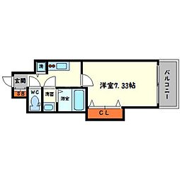 Luxe新大阪SOUTH 1Kの間取図画像
