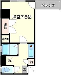 ユニテック十三 1階1Kの間取り