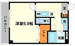 阪急千里線 柴島駅 徒歩3分の賃貸マンション 1階1Kの間取り