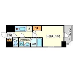 エスリード新大阪ヴェルデ 1Kの間取図画像