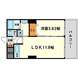 ノルデンタワー新大阪プレミアム 1LDKの間取図画像