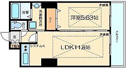 ノルデンタワー新大阪プレミアム 1LDKの間取図画像