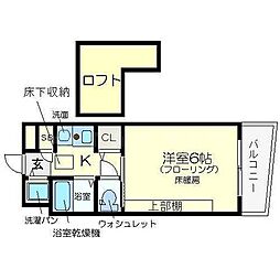 Osaka Metro御堂筋線 新大阪駅 徒歩4分の賃貸マンション 8階1Kの間取り