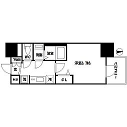 Osaka Metro長堀鶴見緑地線 西長堀駅 徒歩2分の賃貸マンション 2階1Kの間取り