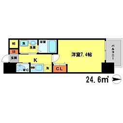 ファーストフィオーレ江坂レガリス 1Kの間取図画像