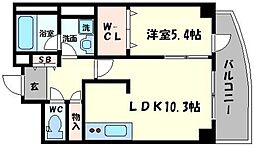 ジョイパーク鶴見 5階1LDKの間取り