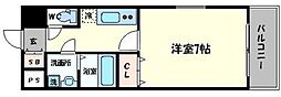Osaka Metro長堀鶴見緑地線 今福鶴見駅 徒歩1分の賃貸マンション 7階1Kの間取り