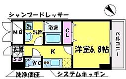 京阪本線 土居駅 徒歩3分の賃貸マンション 9階1Kの間取り