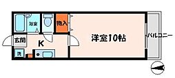 Osaka Metro谷町線 大日駅 徒歩12分の賃貸マンション 2階1Kの間取り