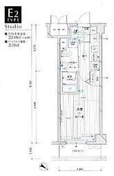 メインステージ川崎III 6階1Kの間取り