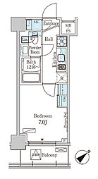 JR山手線 大塚駅 徒歩4分の賃貸マンション 4階1Kの間取り