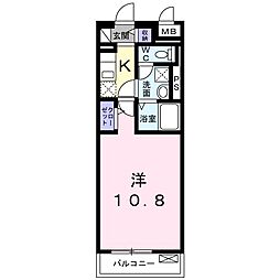 グランソレーユ 1Kの間取図画像