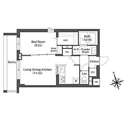 東京メトロ丸ノ内線 方南町駅 徒歩6分の賃貸マンション 2階1LDKの間取り