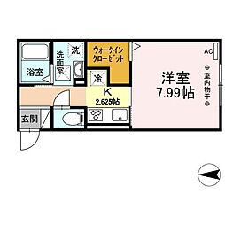 JR東海道本線 穂積駅 徒歩23分の賃貸アパート 1階1Kの間取り