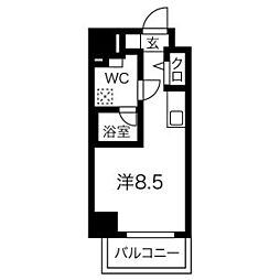 クラリッサ新川崎 ワンルームの間取図画像