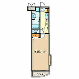 ベルベデーレ 1Kの間取図画像