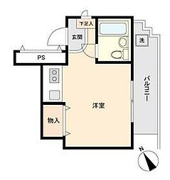 セザール尾山台 ワンルームの間取図画像