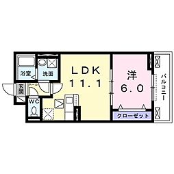 グレイス 1階1LDKの間取り