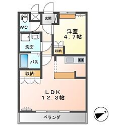 Ｌａ・ｍｅｒ（ラ・メール） 2階1LDKの間取り