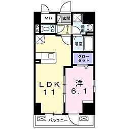 トゥットフェリーチェ八王子 1LDKの間取図画像
