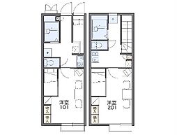 JR両毛線 新前橋駅 徒歩23分の賃貸アパート 1階1Kの間取り