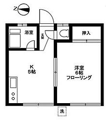 メゾンなつめ 1階1Kの間取り
