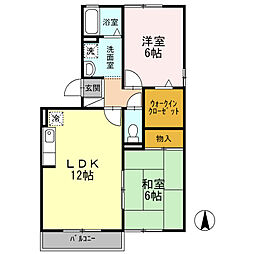 Ｓｅｊｏｕｒ ＣＯＳＭＯＳ　A 1階2LDKの間取り