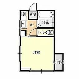 細谷コーポ 1Kの間取図画像
