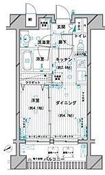デュオ・スカーラ蒲田2 1DKの間取図画像