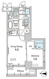 都営浅草線 本所吾妻橋駅 徒歩6分の賃貸マンション 5階1LDKの間取り