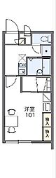 レオパレス鈴 2階1Kの間取り