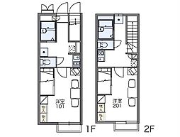 レオパレスアルファータカネ 1階1Kの間取り