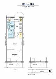JR京浜東北・根岸線 大井町駅 徒歩9分の賃貸マンション 3階1DKの間取り