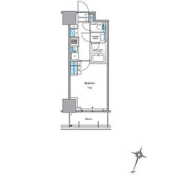ルフォンプログレ渋谷ヒルトップ 12階1Kの間取り