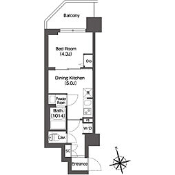 コンフォリア・リヴ品川南大井 6階1DKの間取り