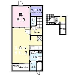 アラモードハウスII 2階1LDKの間取り