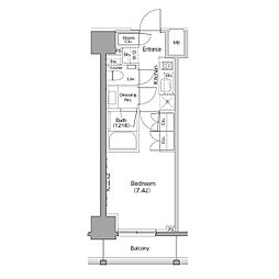 JR山手線 巣鴨駅 徒歩8分の賃貸マンション 2階1Kの間取り