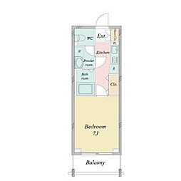 北大阪急行電鉄 緑地公園駅 徒歩7分の賃貸マンション 2階1Kの間取り