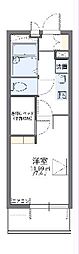 レオパレスエアーポート 1Kの間取図画像