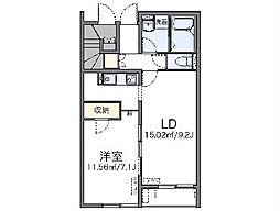 JR横浜線 町田駅 バス28分 日大三高入口下車 徒歩2分の賃貸アパート 1階1LDKの間取り