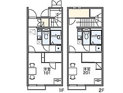 レオネクストＨＳＹ　デシャンス 2階1Kの間取り