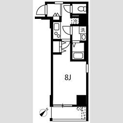 アリカ向島 7階1Kの間取り