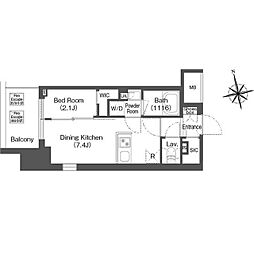 バウスステージ中野 4階1DKの間取り