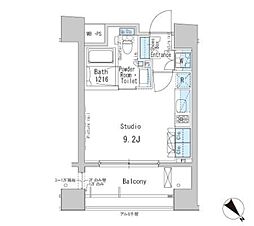 東京メトロ日比谷線 茅場町駅 徒歩8分の賃貸マンション 6階ワンルームの間取り