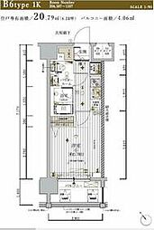 メインステージ東神奈川 6階1Kの間取り
