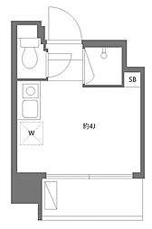 東京メトロ千代田線 赤坂駅 徒歩6分の賃貸マンション 6階ワンルームの間取り