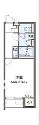 クレイノラフルール 1Kの間取図画像